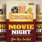 Movie Night Cinema Flyer Template PSD