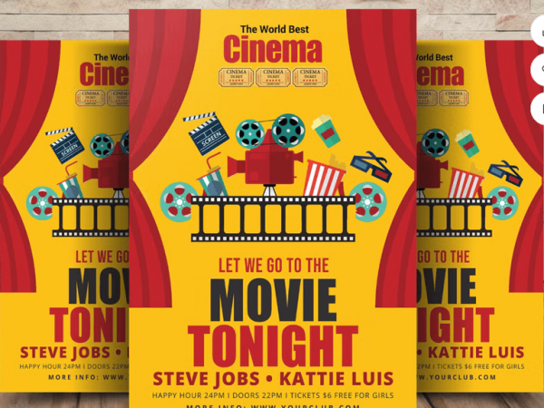 Movie Night Event Flyer Template PSD