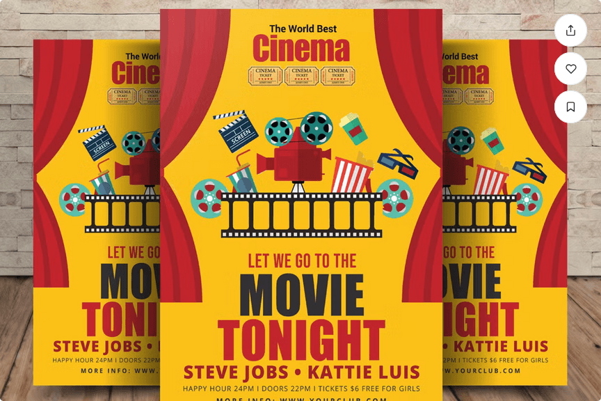 Movie Night Event Flyer Template PSD