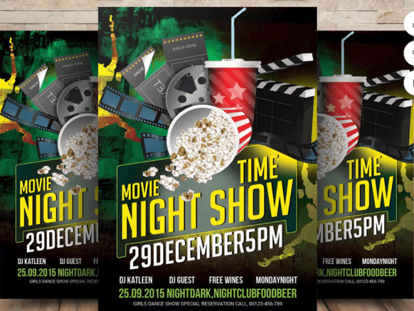 Movie Night _ Movie Time Flyer Template PSD