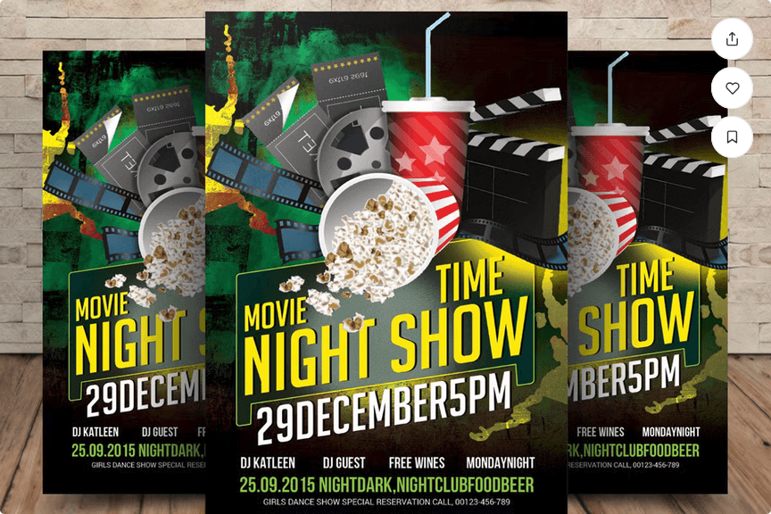 Movie Night _ Movie Time Flyer Template PSD
