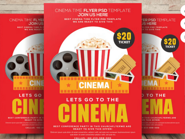 Movie Time Flyer Template PSD