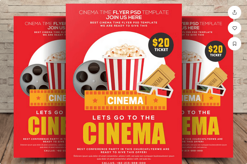 Movie Time Flyer Template PSD