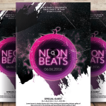 Neon Fest Party Flyer PSD Template