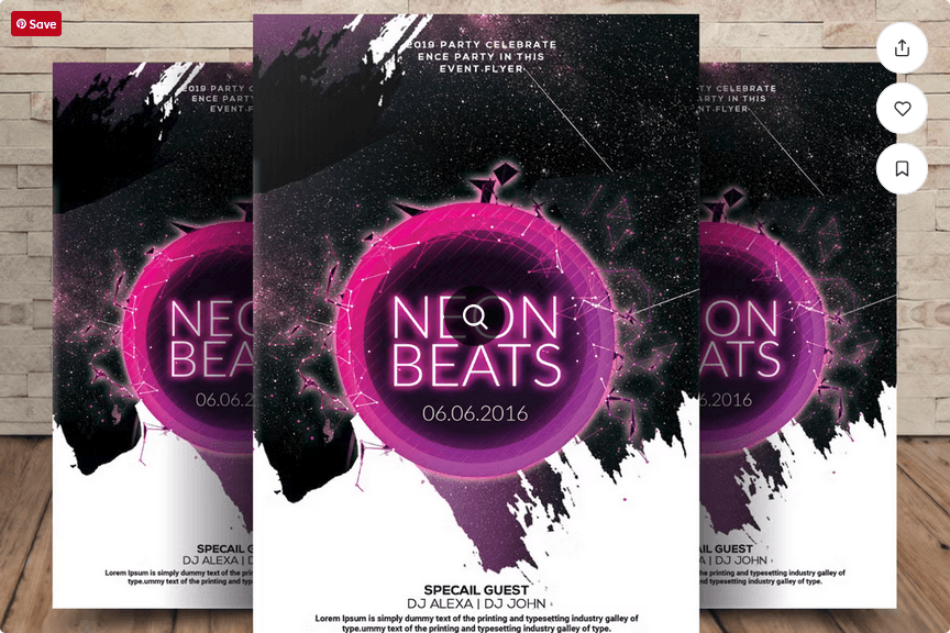 Neon Fest Party Flyer PSD Template