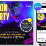Neon Party Flyer PSD Template File