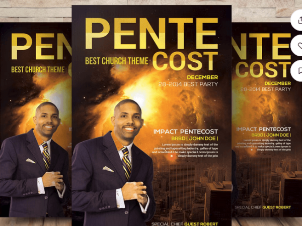 Pentecost Church Flyer Template PSD