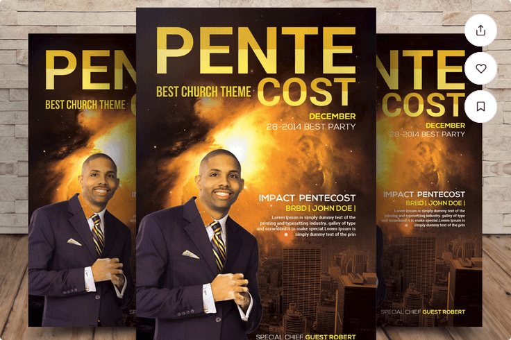 Pentecost Church Flyer Template PSD