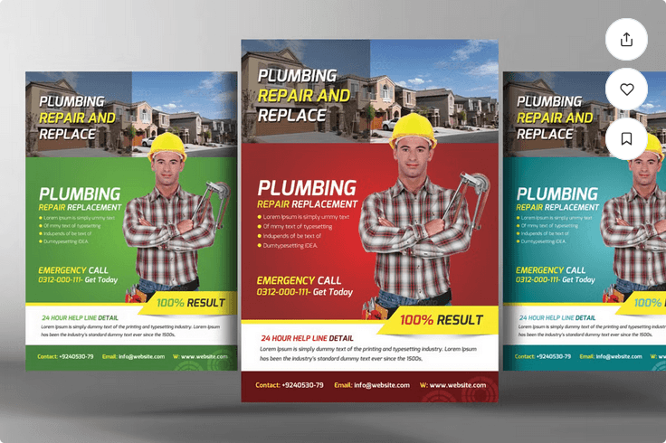 Plumber Service Handyman Flyer PSD Template