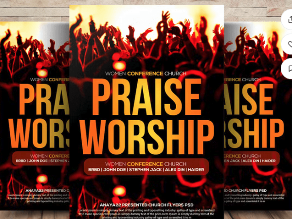 Praise Worship Bible Study Flyer Template PSD