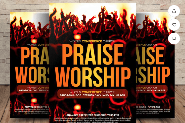 Praise Worship Bible Study Flyer Template PSD