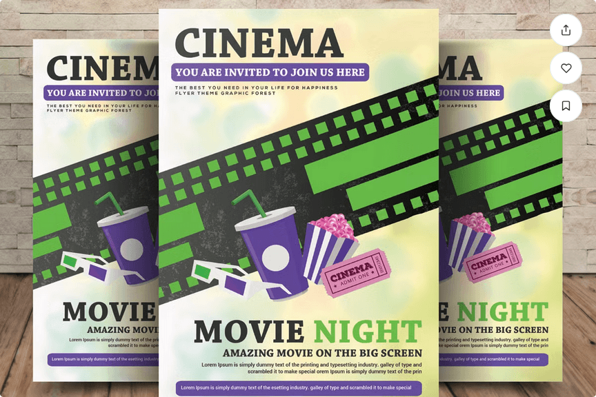 Premiere Movie Flyer Template PSD