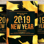 Retro Style New Year Bash Event Flyer – Creative Layered PSD File