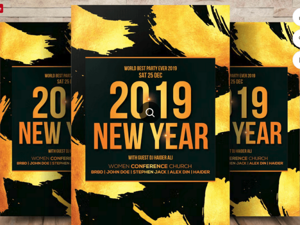 Retro Style New Year Bash Event Flyer – Creative Layered PSD File