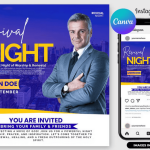 Revival Night Church Flyer Template PSD File
