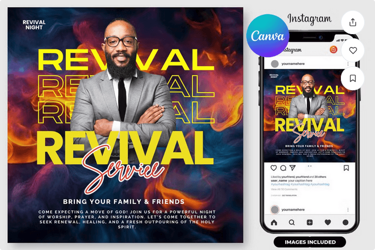 Revival Night Church Flyer Template PSD