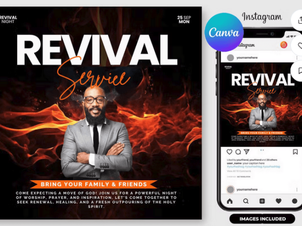 Revival Service Flyer Template PSD