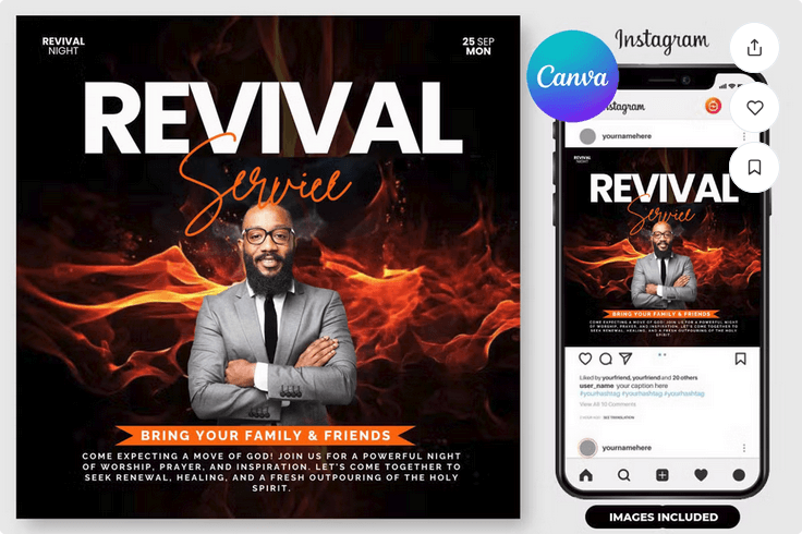Revival Service Flyer Template PSD