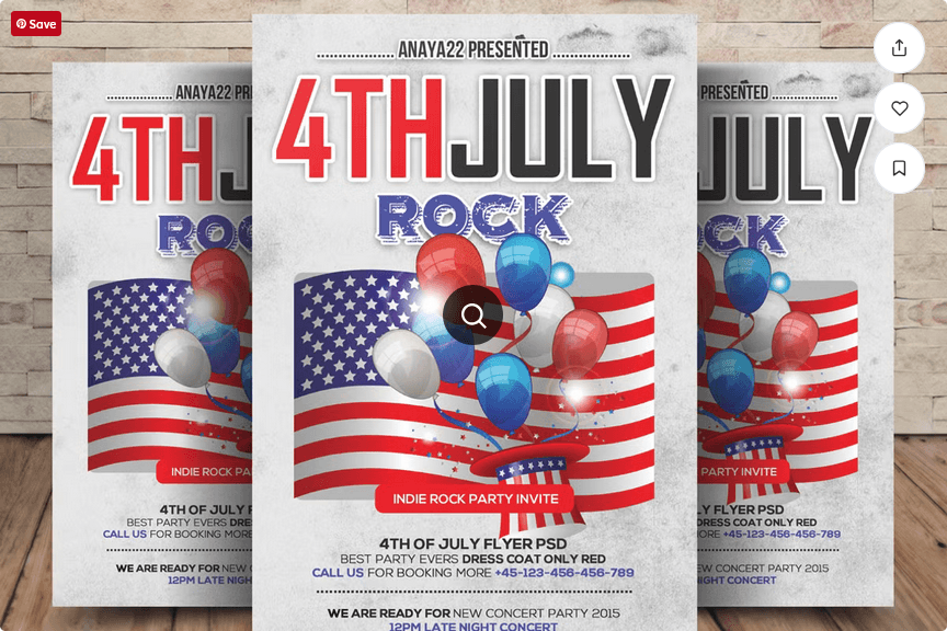 Rustic 4th of July Block Party Flyer Template PSD