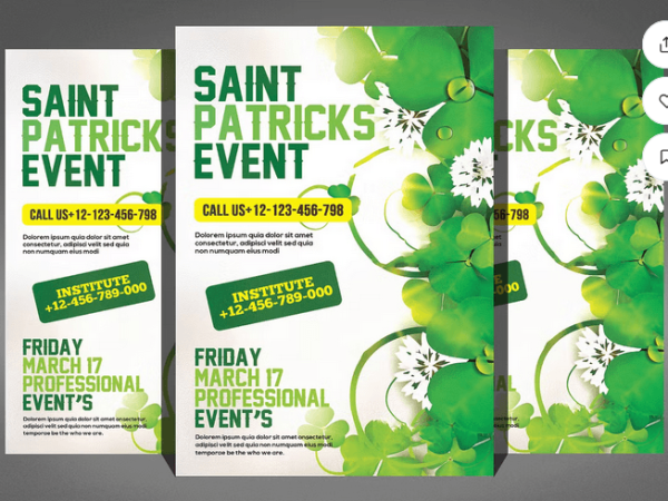 Saint Patricks Day Party Flyer Template PSD File