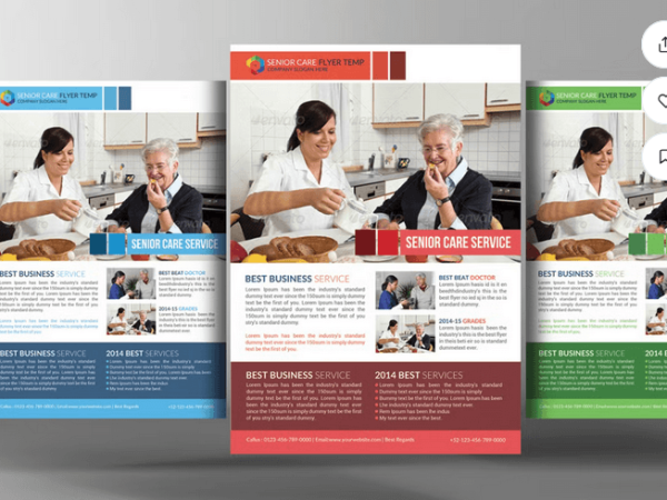 Senior Care Flyer Template PSD File