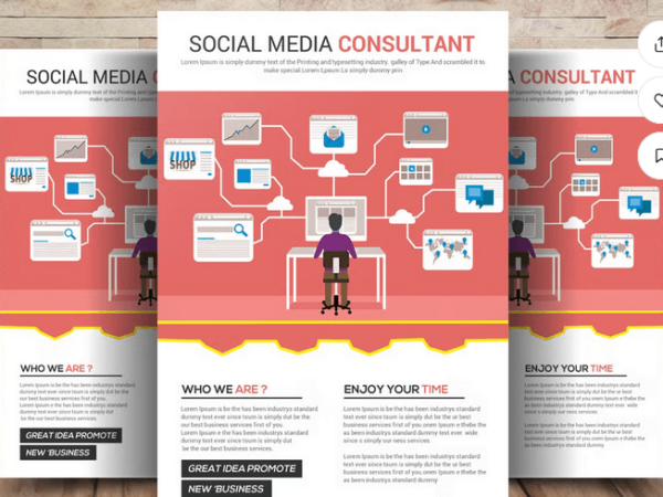 Social Media Consultant Flyer Template PSD