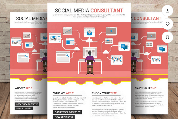 Social Media Consultant Flyer Template PSD