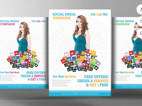 Social Media Marketing Flyer Template PSD