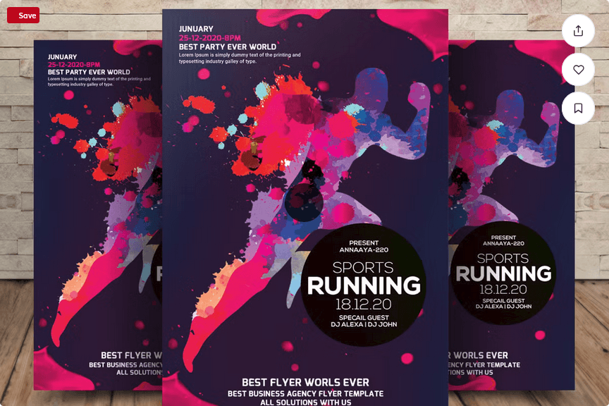 Sports Running Flyer Template PSD