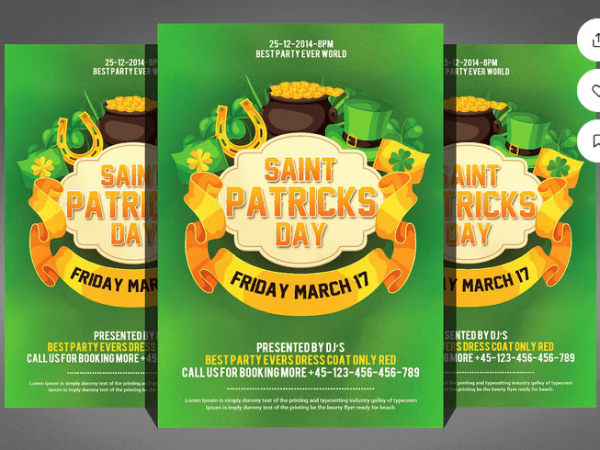 St. Patricks Day Party Flyer Template PSD Design