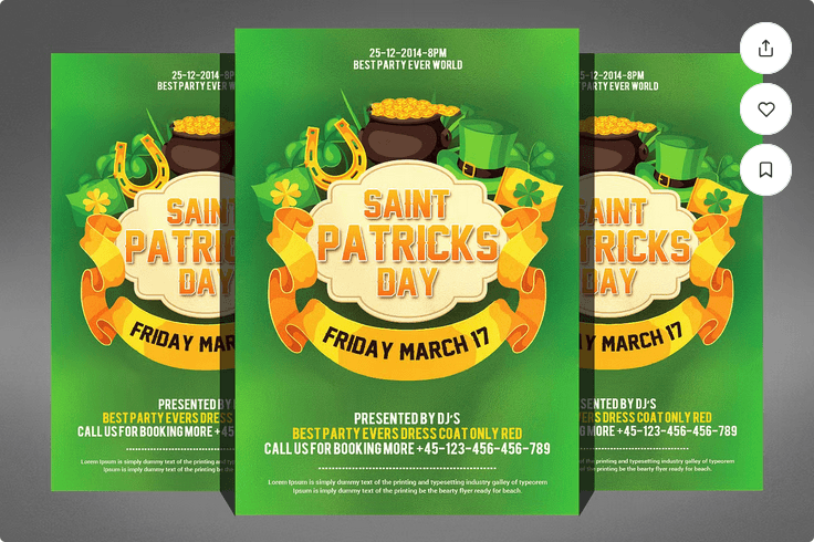 St. Patricks Day Party Flyer Template PSD Design