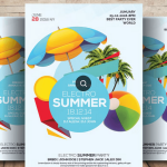 Summer Pool Beach Party Flyer Template PSD