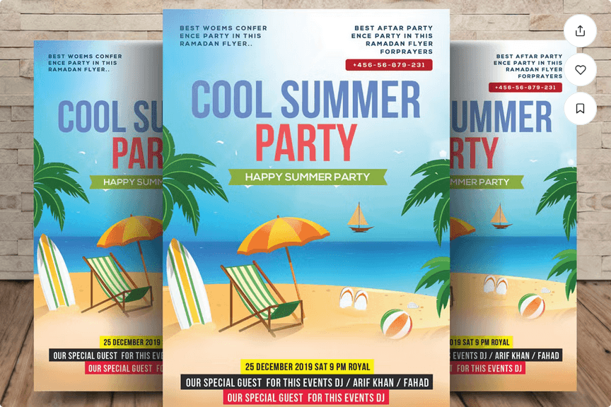 Summer Pool Party Event Flyer PSD