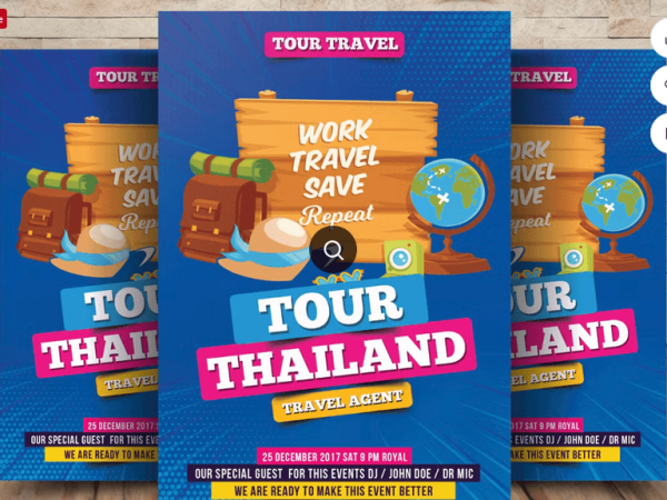 Summer Vacation Travel Package Flyer Template PSD