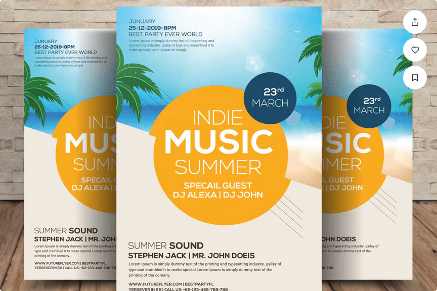 Sunny Beach Bash Event Flyer Template PSD