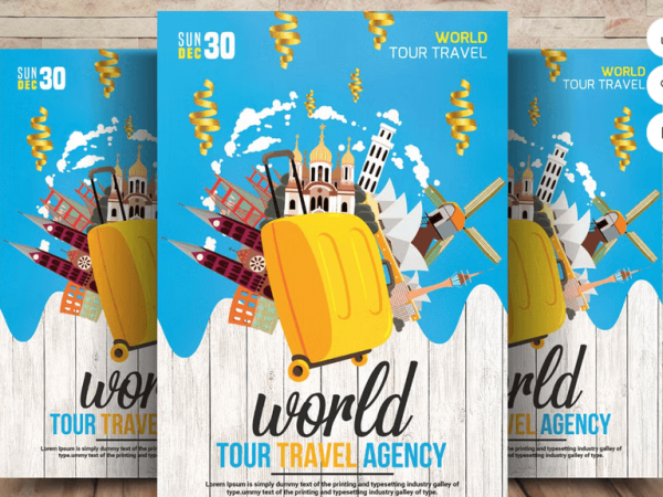 Tourism Agency Flyer Template PSD