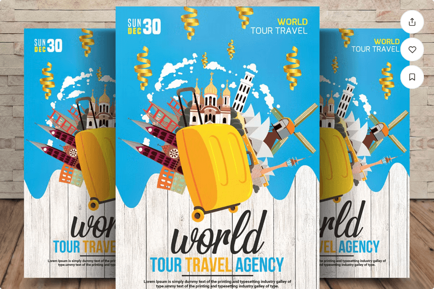 Tourism Agency Flyer Template PSD