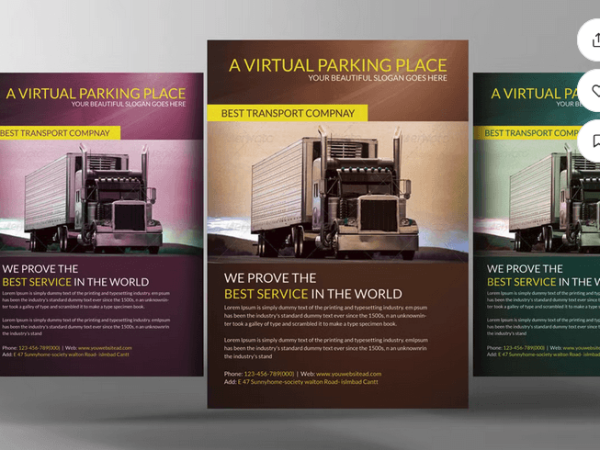 Transportation Business Flyer Template PSD