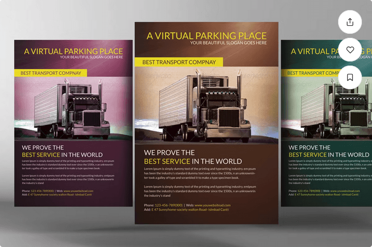 Transportation Business Flyer Template PSD
