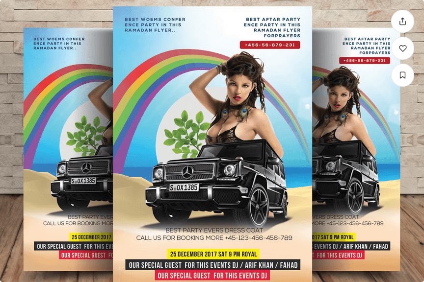 Tropical Beach Party Flyer PSD Template
