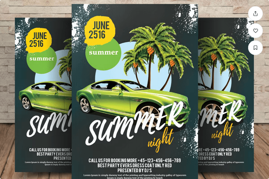 Tropical Poolside Bash Event Flyer High-Resolution PSD File