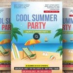 Tropical Summer Beach Flyer Template PSD