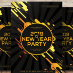 Urban New Year Street Festival Flyer – Bold Typography PSD Template