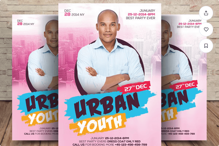 Urban Youth Leadership Church Flyer Template PSD