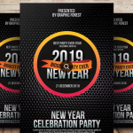 Vibrant New Year Night Club Party Flyer – Neon Style PSD Layout