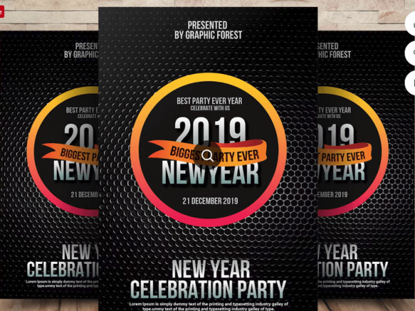 Vibrant New Year Night Club Party Flyer – Neon Style PSD Layout