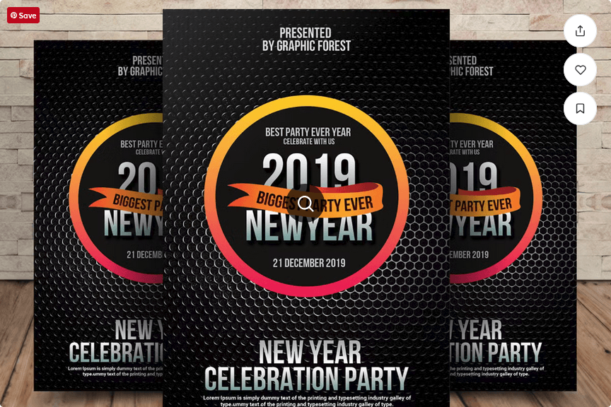 Vibrant New Year Night Club Party Flyer – Neon Style PSD Layout