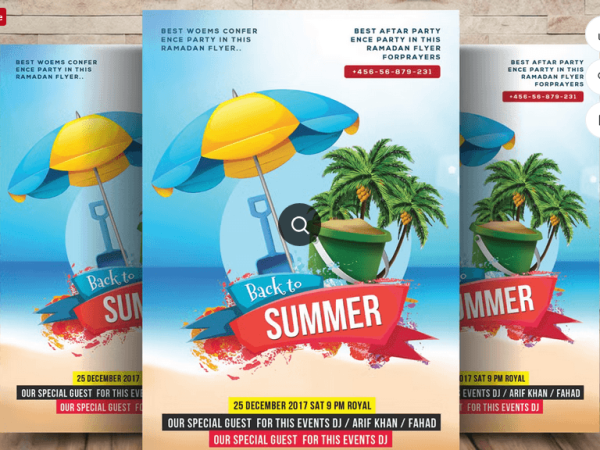 Vintage Beach Vibes Event Flyer Template PSD