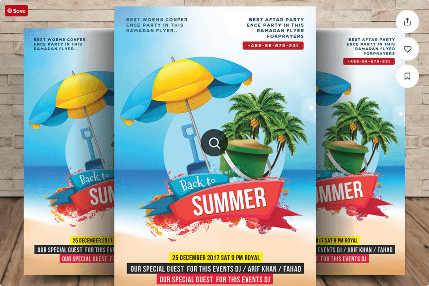 Vintage Beach Vibes Event Flyer Template PSD