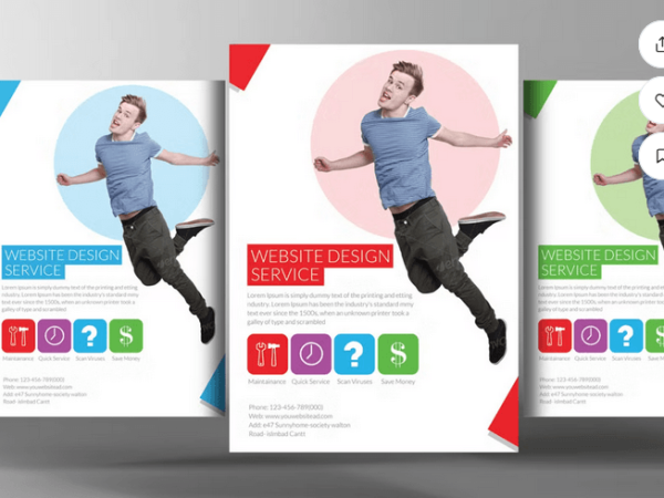 Website Design Development Flyer Template PSD